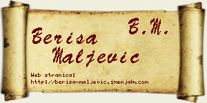 Beriša Maljević vizit kartica